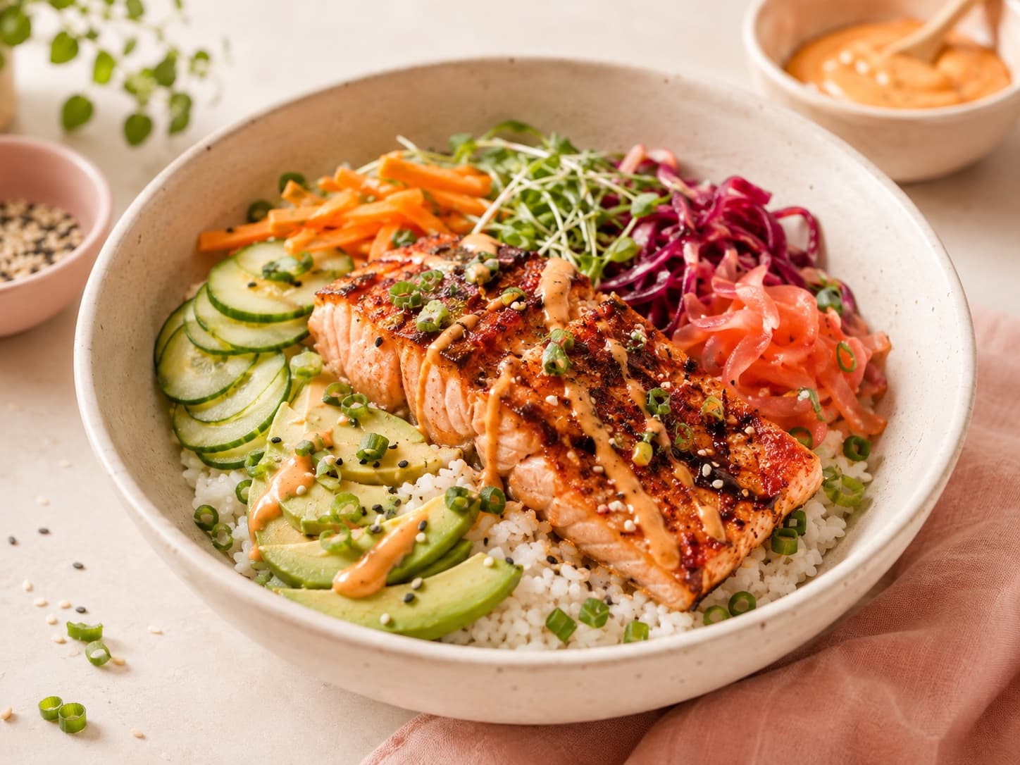 Spicy Salmon Bowls
